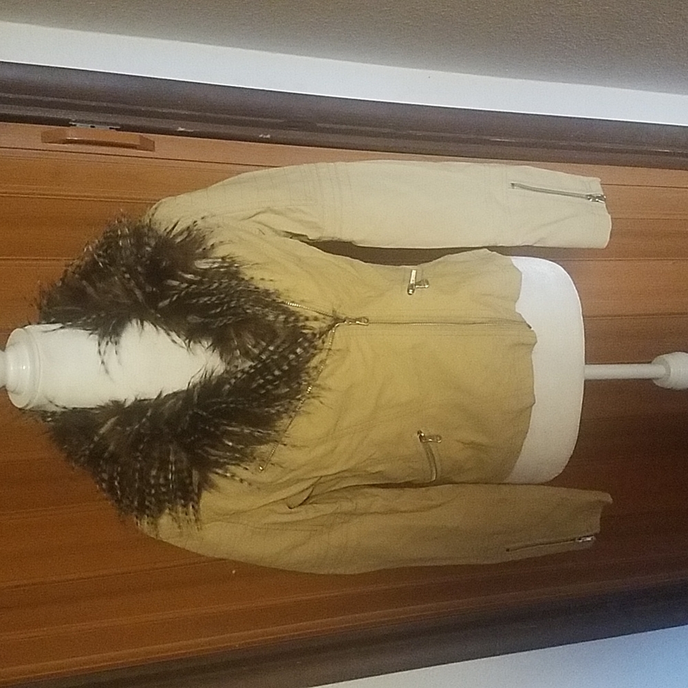 CELSIUS CAMEL FUR TRIM MOTO SIZE M